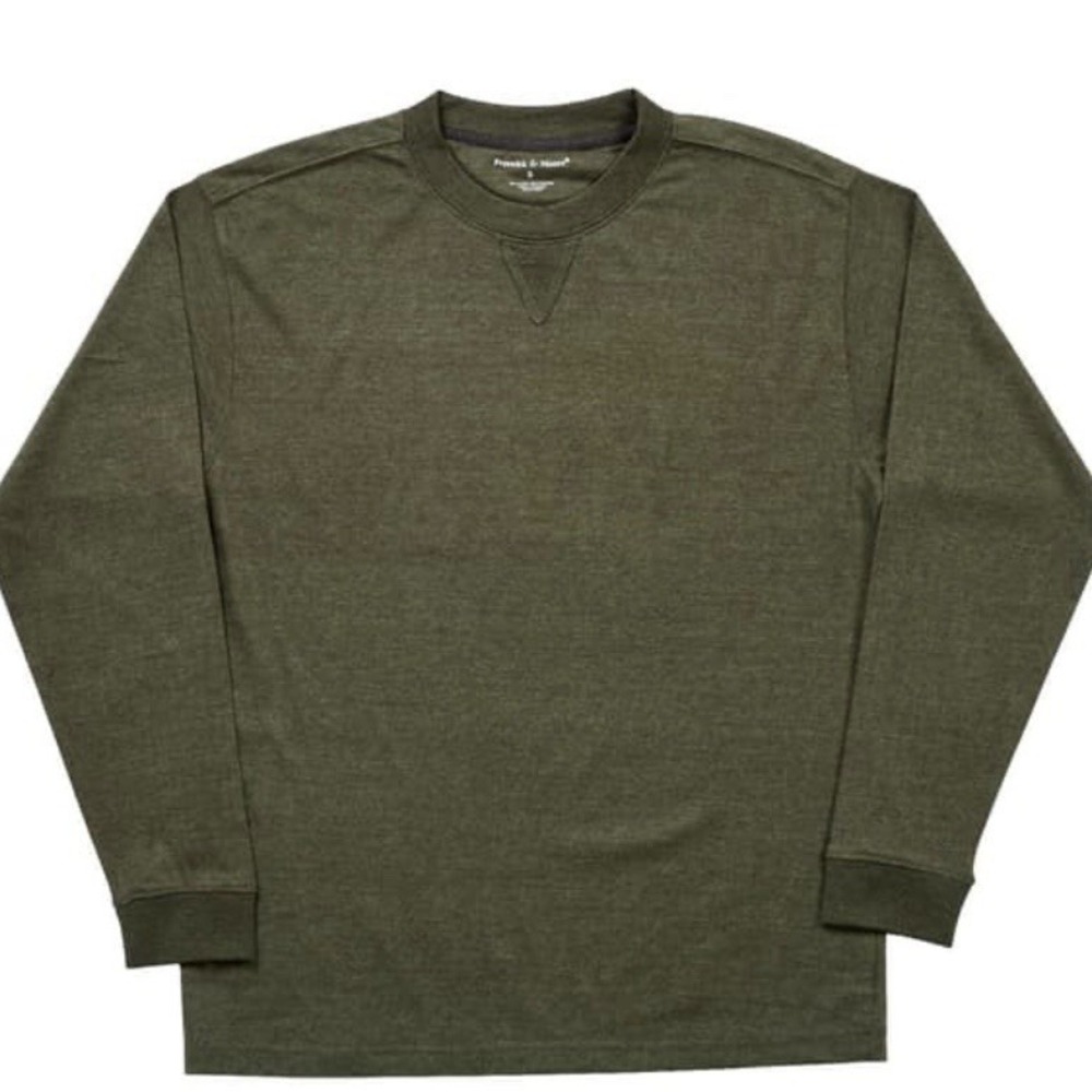 🛍️Preswick & Moore Men Sleep shirt Green Heather Small‎ Long Sleeve Jersey Soft